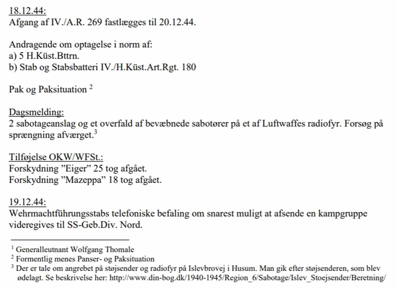Dines Bog - Sabotage - Husum - Islev - Stjsender
