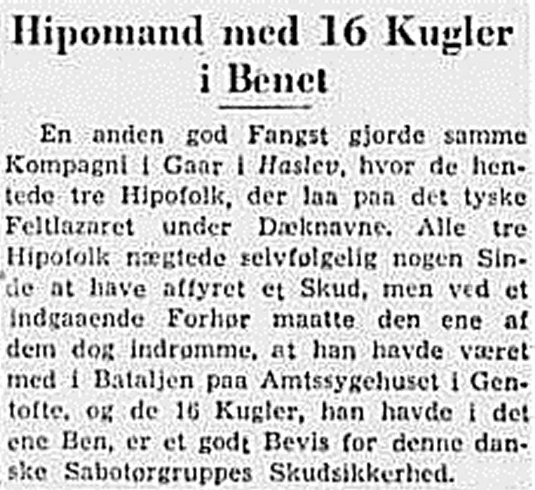 Amtssygehuset - såret Hipo mand fundet i Haslev